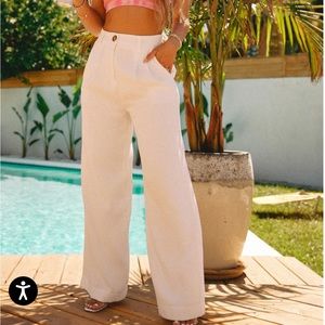 White Wide Leg Trousers
